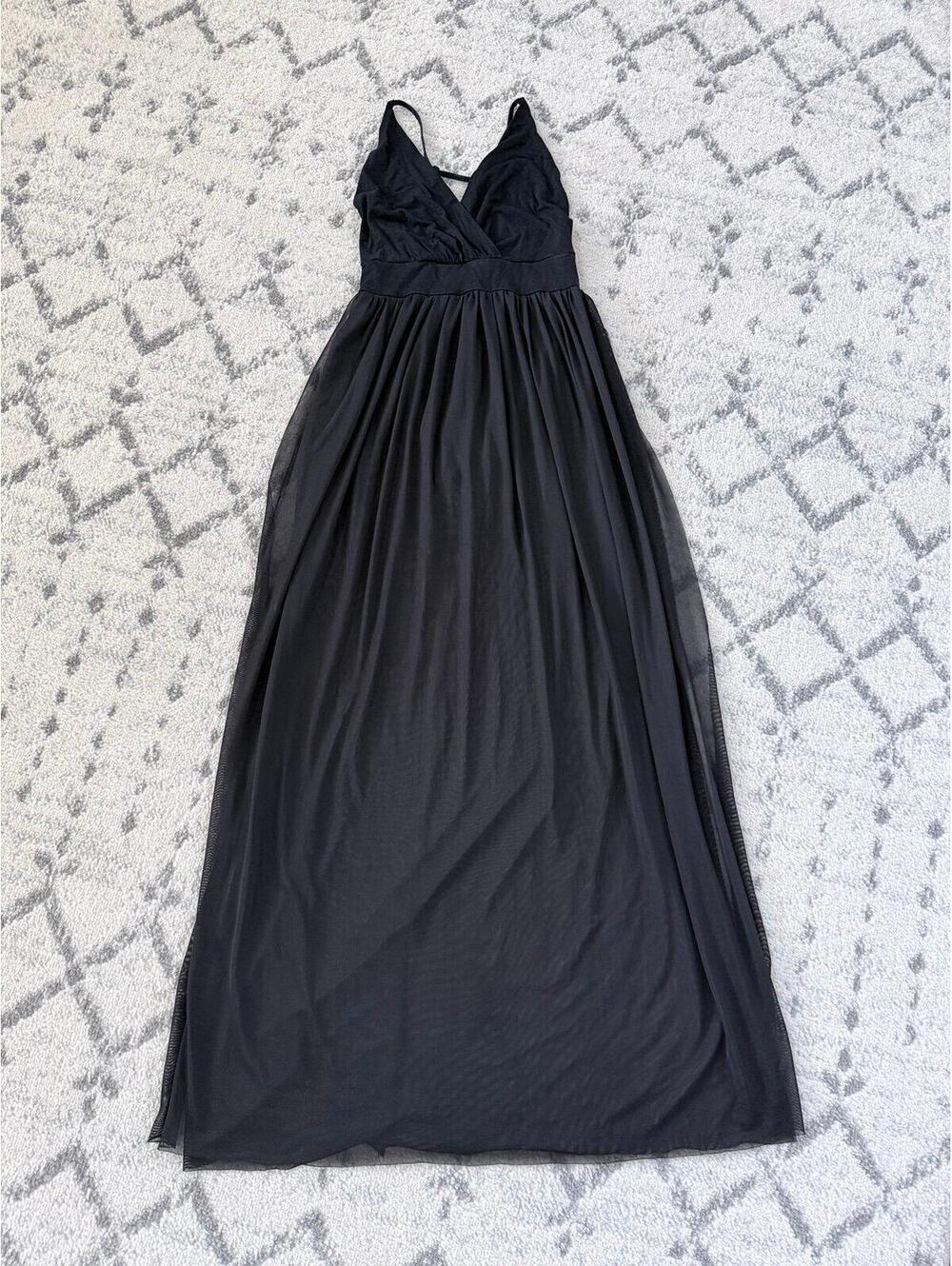 Black Maxi Dress with Built-In Bodysuit